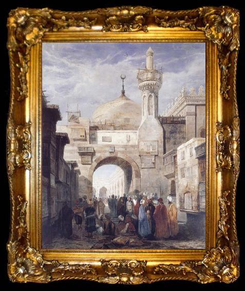 framed  Adrien Dauzats Mosque of Al Azhar in Cairo, ta009-2
